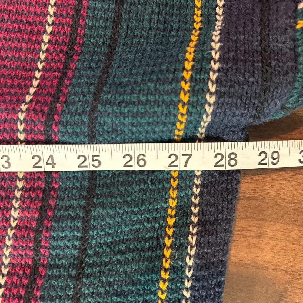 Vintage Boston Traders Blue Grandpa Cardigan Sweater L Striped Tight Knit Men 4X